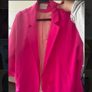 Size L fuchsia blazer. Worn once.